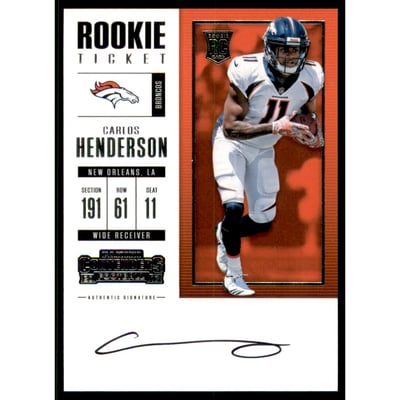 2017 Panini Contenders #332 Carlos Henderson AU RC