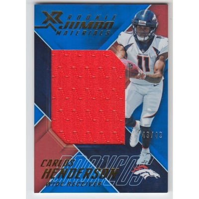 2017 Panini XR Rookie Jumbo Materials Blue #29 Carlos Henderson