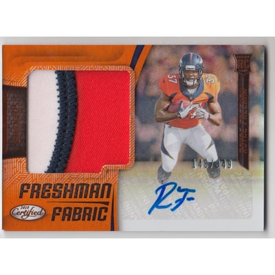 2018 Certified Mirror Orange #222 Royce Freeman JSY AU/349