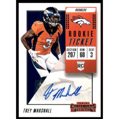 2018 Panini Contenders #333 Trey Marshall AU