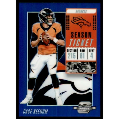 2018 Panini Contenders Optic Blue #64 Case Keenum