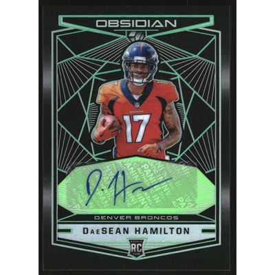 2018 Panini Obsidian Rookie Autographs Electric Etch Green #34 DaeSean Hamilton/25