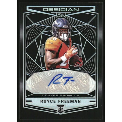 2018 Panini Obsidian Rookie Autographs #22 Royce Freeman/100
