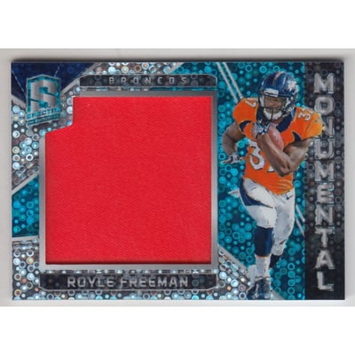 2018 Panini Spectra Monumental Memorabilia Neon Blue #9 Royce Freeman