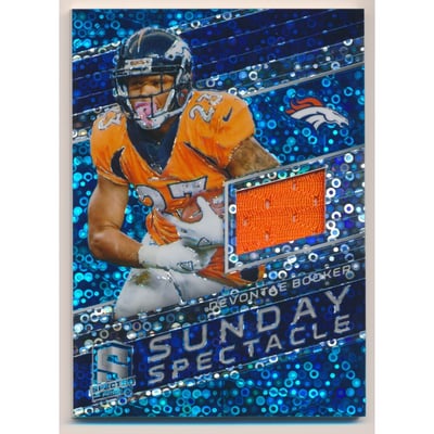 2018 Panini Spectra Sunday Spectacle Jerseys Neon Blue #3 Devontae Booker/99