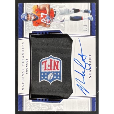 2019 National Treasures Rookie Hats Off NFL Shield #HO-NF Noah Fant RC Auto /3