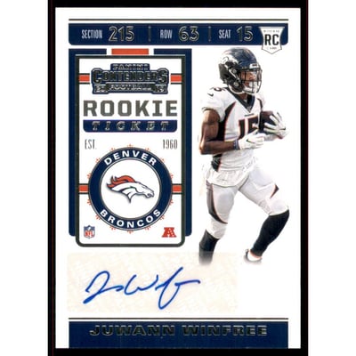 2019 Panini Contenders #215 Juwann Winfree AU RC