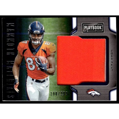 2019 Panini Playbook Mammoth Materials #20 Noah Fant
