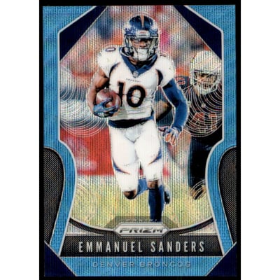 2019 Panini Prizm Prizms Blue Wave #200 Emmanuel Sanders