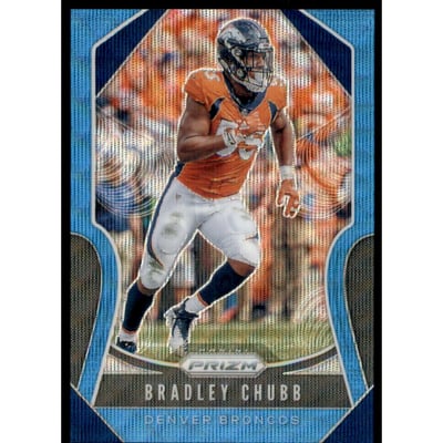 2019 Panini Prizm Prizms Blue Wave #205 Bradley Chubb