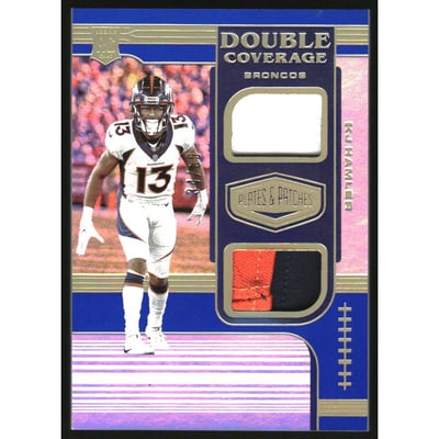 2020 Panini Plates and Patches Double Coverage Patches Blue #20 K.J. Hamler