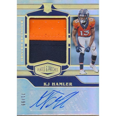 2020 Panini Plates and Patches Rookie Patch Autographs #20 K.J. Hamler