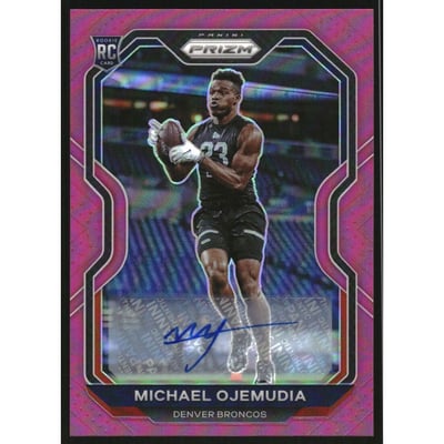 2020 Panini Prizm Rookie Autographs Prizms Pink #317 Michael Ojemudia