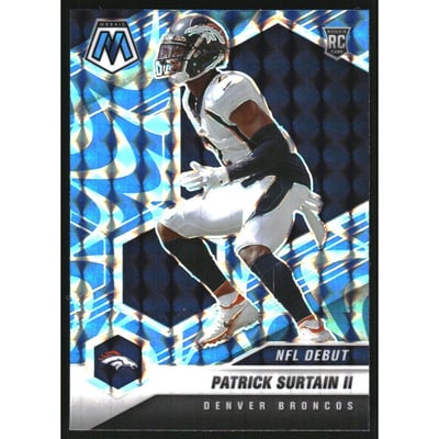 2021 Panini Mosaic Mosaic Reactive Blue #256 Patrick Surtain II DEB