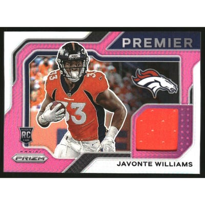 2021 Panini Prizm Premier Jerseys Pink #15 Javonte Williams