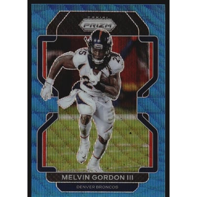 2021 Panini Prizm Prizms Blue Wave #202 Melvin Gordon III
