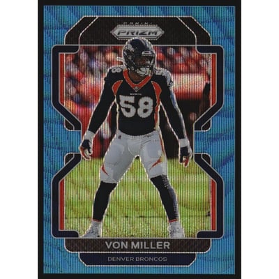 2021 Panini Prizm Prizms Blue Wave #204 Von Miller