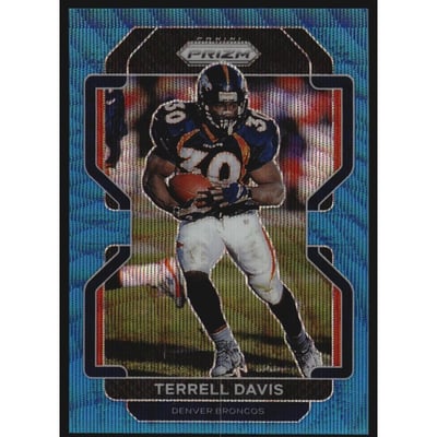 2021 Panini Prizm Prizms Blue Wave #206 Terrell Davis