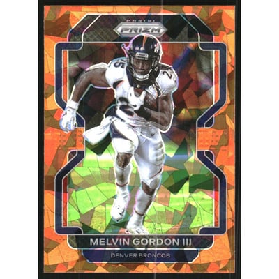 2021 Panini Prizm Prizms Orange Ice #202 Melvin Gordon III