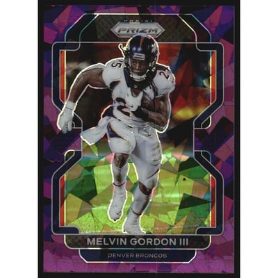 2021 Panini Prizm Prizms Purple Ice #202 Melvin Gordon III