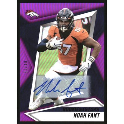 2021 Rookies and Stars Signatures Purple #66 Noah Fant/15