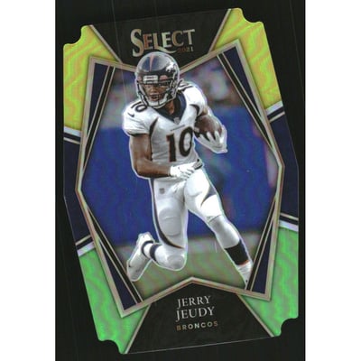 2021 Select Prizm Green and Yellow Die Cut #112 Jerry Jeudy