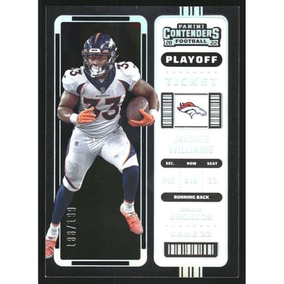 2022 Panini Contenders Playoff Ticket #31 Javonte Williams