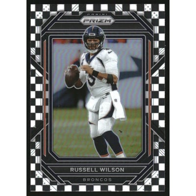2022 Panini Prizm Prizms Black and White Checker #86 Russell Wilson