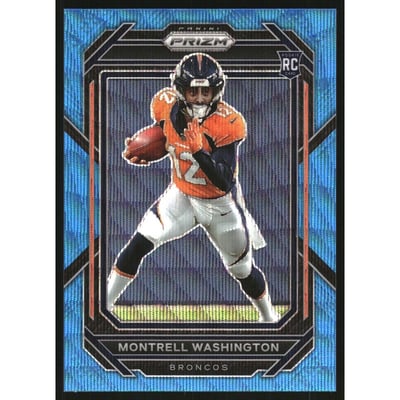 2022 Panini Prizm Prizms Blue Wave #356 Montrell Washington