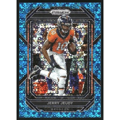 2022 Panini Prizm Prizms No Huddle Blue #89 Jerry Jeudy