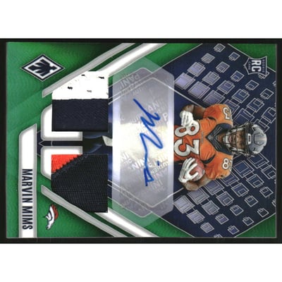 2023 Panini Phoenix Rookie Premiere Dual Jersey Autographs Prime Green #19 Marvin Mims