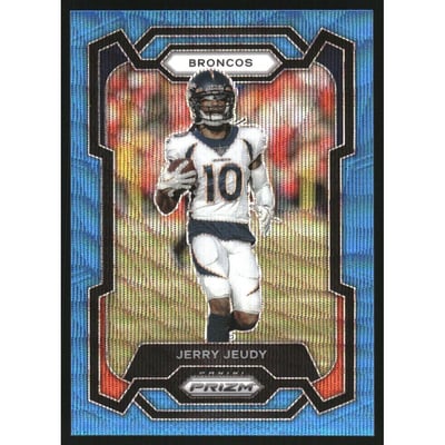 2023 Panini Prizm Prizms Blue Wave #87 Jerry Jeudy