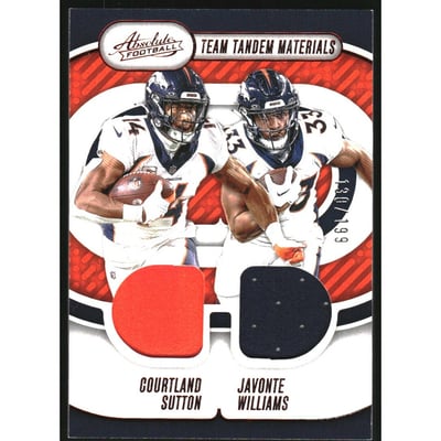 2024 Absolute Team Tandem Materials #16 Courtland Sutton/Javonte Williams