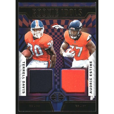 2024 Panini Illusions Rookie Idols Dual Memorabilia #15 Audric Estime/Terrell Davis