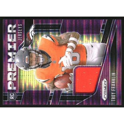2024 Panini Prizm Premier Jerseys Purple Pulsar #21 Troy Franklin