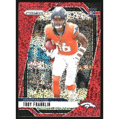 2024 Panini Prizm Prizms Red Sparkle #393 Troy Franklin