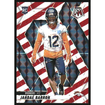 2025 Panini Mosaic Mosaic Red and White Stripe #361 Jahdae Barron