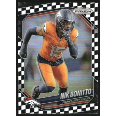 2025 Panini Prizm Prizms Black and White Checker #230 Nik Bonitto