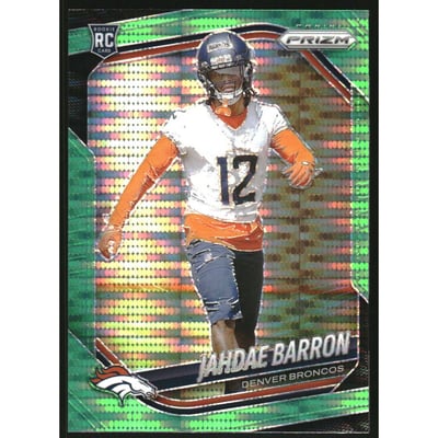 2025 Panini Prizm Prizms Neon Green Pulsar #350 Jahdae Barron