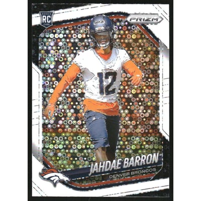 2025 Panini Prizm Prizms White Disco #350 Jahdae Barron