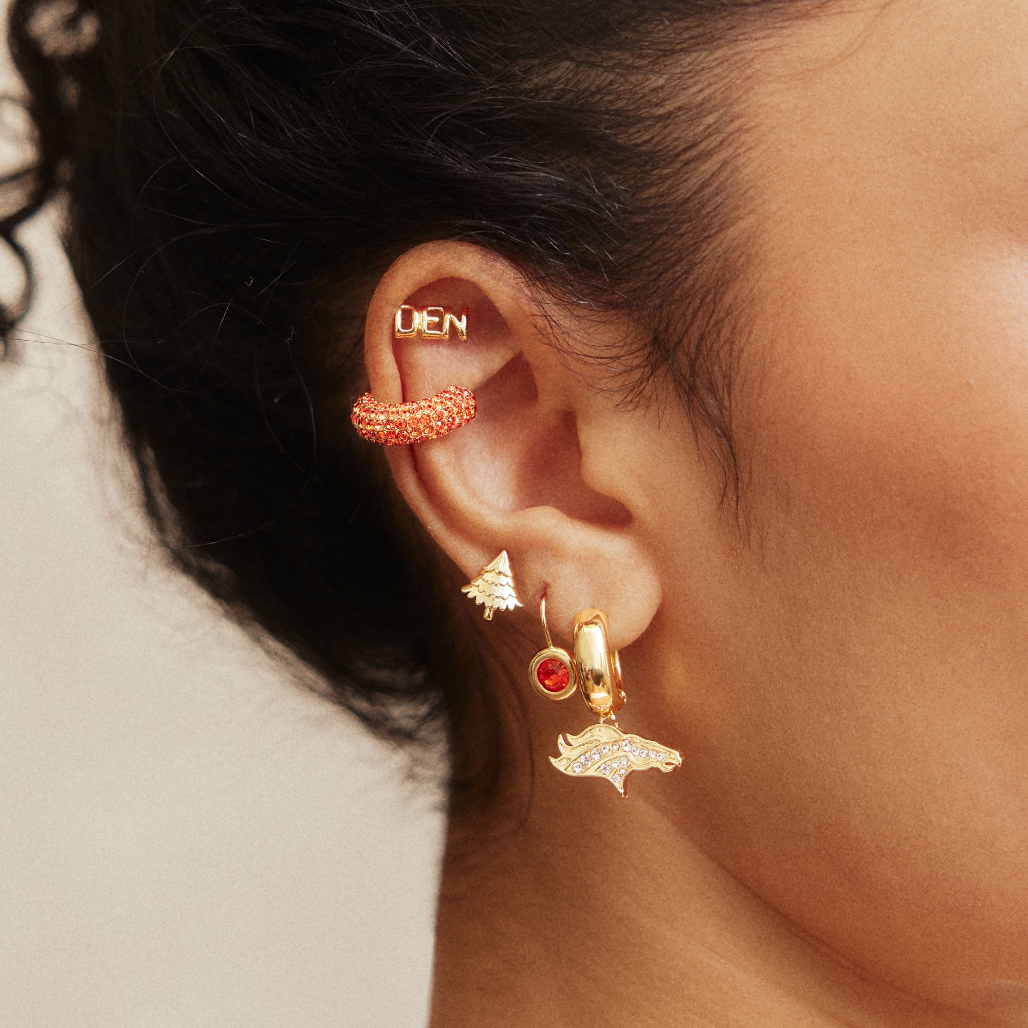 BaubleBar Denver Broncos Mixed Earring Set