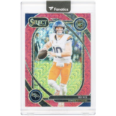 Bo Nix Denver Broncos 2024 Panini Select Red Mojo Prizm #221 #19/49 Rookie Card 