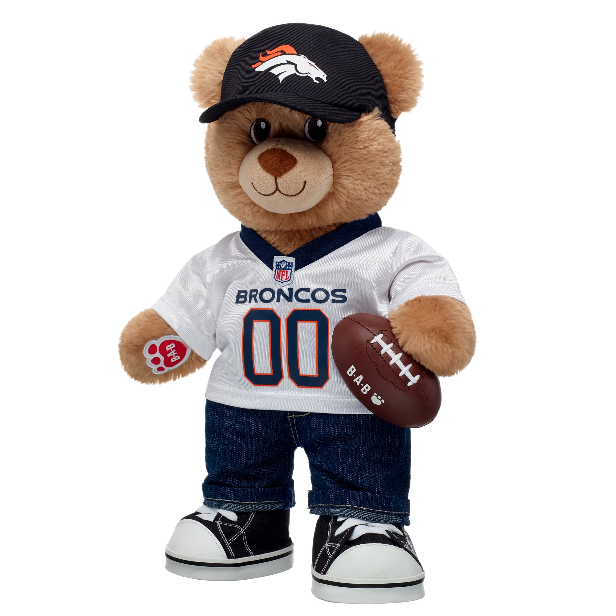 Coffret cadeau ours en peluche Build-A-Bear Denver Broncos Happy Hugs