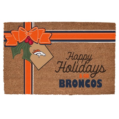 Denver Broncos 20" x 30" Holiday Gift Wrap Coir Door Mat
