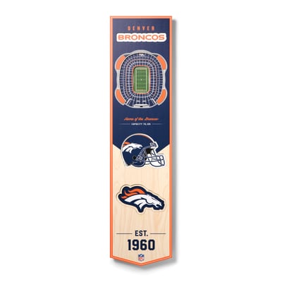 Denver Broncos 8'' x 32'' 3D StadiumView Banner