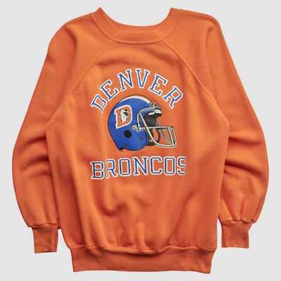 Denver Broncos 80s Pullover Sweatshirt - Orange - XS by Fanatics Real Vintage