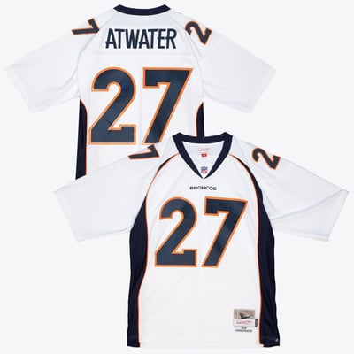Camiseta auténtica de los Denver Broncos Mitchell & Ness de 1998, Steve Atwater - Blanca