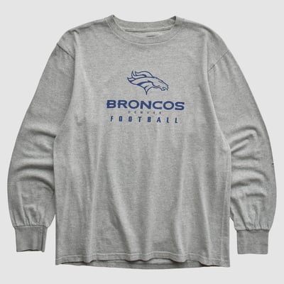 Denver Broncos NFL 2000s Long Sleeve T-shirt - Heather Gray - S by Fanatics Real Vintage