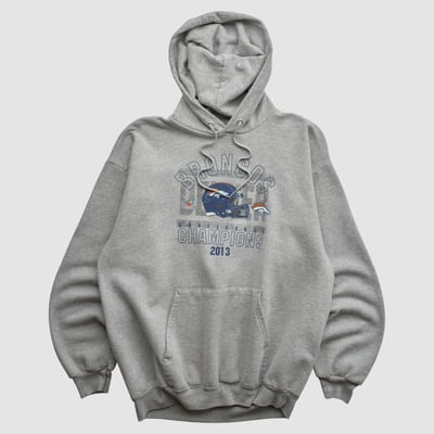 Denver Broncos Port and Company 2013 Hooded Pullover Sweatshirt - Heather Gray - M by Fanatics Real Vintage