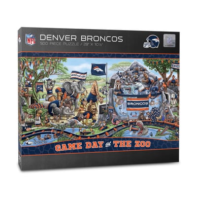 Denver Broncos Fanpoint 10.5" x 28" Game Day at the Zoo 500-Piece Puzzle